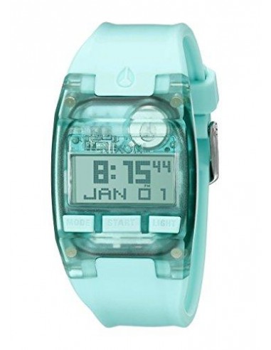 Nixon Men's Strap Watch - Comp S Chrono Light Blue Digital Dial Silicone | A3362043 français