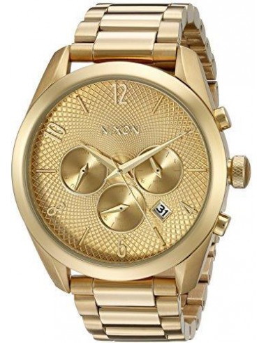 Nixon Women's Bracelet Watch - Bullet Chrono Gold Tone Dial Chronograph | A366502 en ligne des produits 