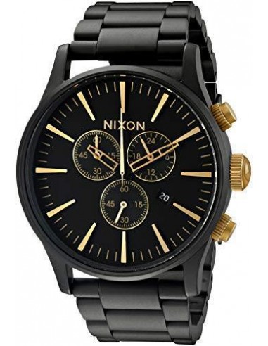 Nixon Men's Bracelet Watch - Sentry Chrono Quartz Black Stainless Steel | A3861041 Vous souhaitez 