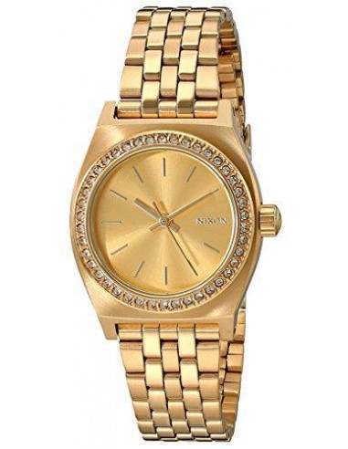 Nixon Women's Bracelet Watch - Small Time Teller Quartz Gold Dial Gold | A3991520 le concept de la Pate a emporter 