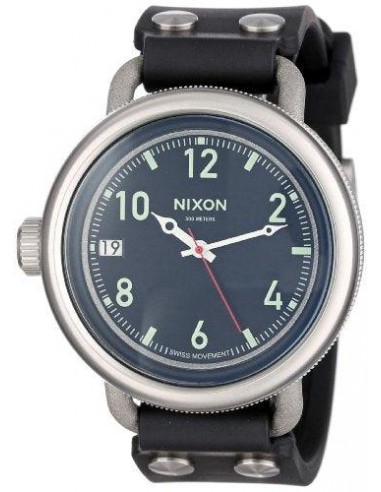 Nixon Men's Lefty Watch - October Black Dial Black Leather Strap | A488000 une grave pollution 