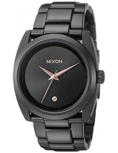 Nixon Women's Diamond Watch - Women's Queenpin Black Dial Black Steel | A935001 paiement sécurisé