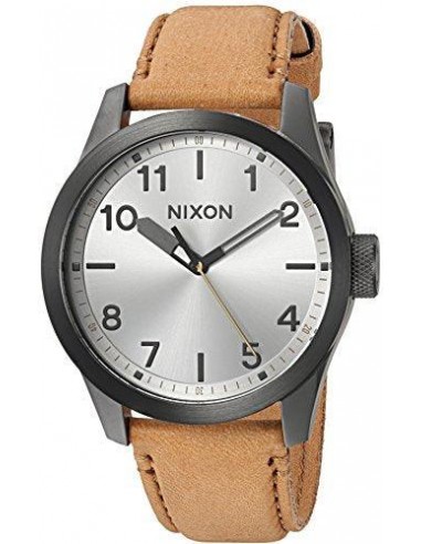 Nixon Men's Strap Watch - Safari Leather Silver Dial Brown Leather | A9752741 le des métaux précieux