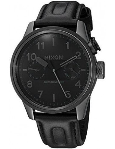 Nixon Men's Strap Watch - Safari Deluxe Leather Black Dial Quartz | A977680 Comparez plus de prix