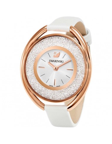 Swarovski Women's Strap Watch - Crystalline Oval White Leather | 5230946 de l' environnement