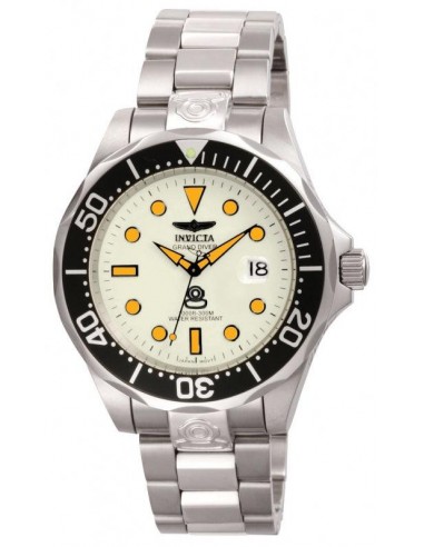 Invicta Men's Grand Diver Automatic Watch - Lume White Dial Steel Bracelet | 10640 chez Cornerstreet bien 