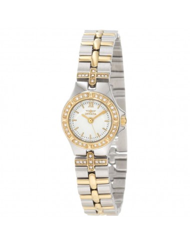 Invicta 0133 Women's Wildflower Crystal Accented Bezel White Dial Two Tone Bracelet Watch d'Europe débarque