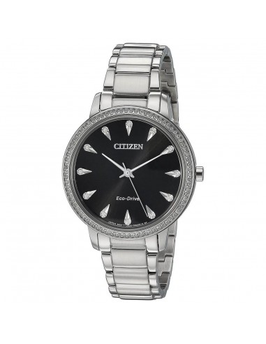 Citizen Women's Bracelet Watch - Silhouette Crystal Eco-Drive Black Dial | FE7040-53E commande en ligne