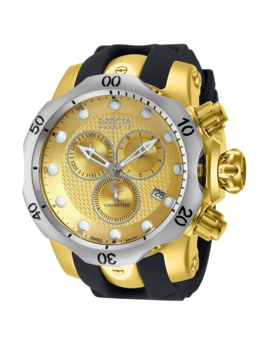 Invicta 16151 Men's Venom Dive Chronograph Gold Dial Black Rubber Strap Watch Véritable concentré