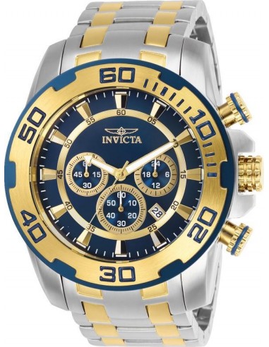 Invicta Men's Chronograph Watch - Pro Diver Blue Dial Two Tone Bracelet | 26296 Comparez plus de prix