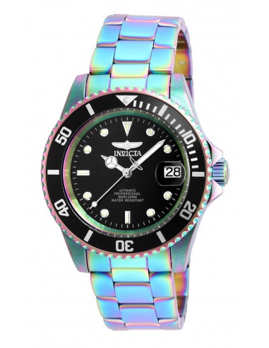 Invicta Men's Automatic Watch - Pro Diver Black Dial Iridescent Steel Dive | 26600 de pas cher