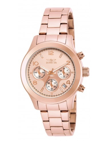 Invicta 19218 Women's Angel Rose Gold Dial Rose Gold Plated Steel Bracelet Chronograph Watch vous aussi creer 