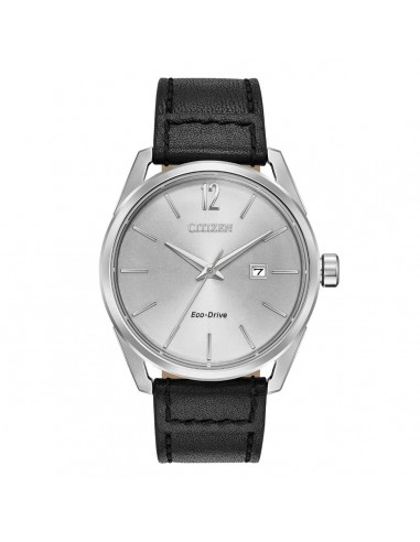 Citizen Men's Strap Watch - CTO Eco-Drive Silver Dial Black Leather | BM7410-01A en ligne des produits 