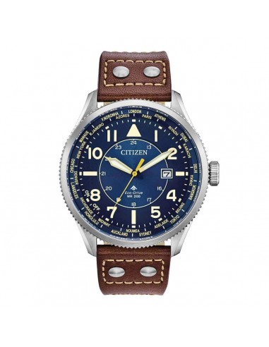 Citizen Men's Strap Watch - Promaster Nighthawk Blue Dial Brown Leather | BX1010-11L JUSQU'A -70%! 