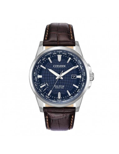 Citizen Men's Strap Watch - World Time Blue Dial Brown Leather | BX1000-06L votre