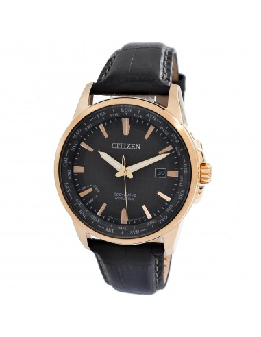 Citizen Men's Strap Watch - World Time Black Dial Black Leather | BX1003-08E de la marque