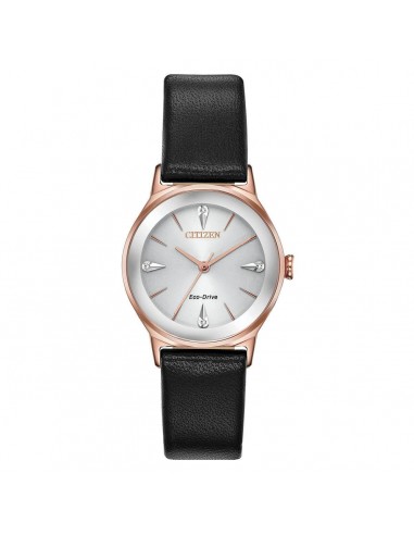 Citizen Women's Diamond Watch - Axiom Black Leather Strap | EM0733-08A Paris Déstockage Promo