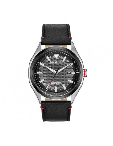 Citizen Men's Eco-Drive Watch - WDR Black Dial Black Leather Strap | AW1148-09E ou a consommer sur place