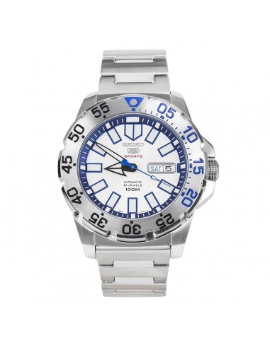 Seiko Men's Automatic Watch - 5 Sports White Dial Steel Bracelet | SRP481K1 votre