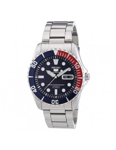 Seiko Men's Automatic Watch - 5 Sports Blue Dial Steel Bracelet | SNZF15K1 français