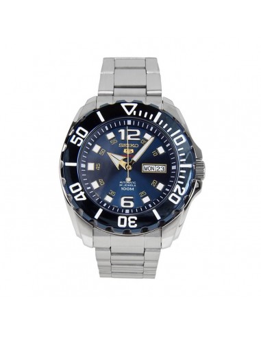 Seiko Bracelet Watch - 5 Sports Automatic Power Reserve Blue Dial Silver | SRPB37K1 en ligne des produits 