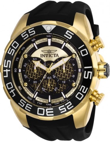 Invicta Men's Strap Watch - Speedway Chronograph Gold and Black Dial | 26301 des créatures d'habitude