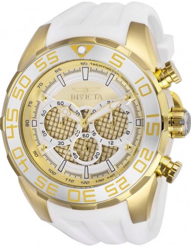 Invicta Men's Strap Watch - Speedway Chronograph Gold and White Dial | 26303 vous aussi creer 