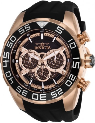 Invicta Men's Strap Watch - Speedway Chronograph Rose Gold and Black Dial | 26304 l'achat 