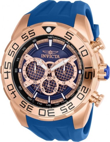 Invicta Men's Strap Watch - Speedway Chronograph Rose Gold and Blue Dial | 26305 france