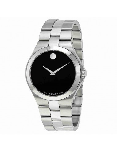 Movado Men's Bracelet Watch - Serio Swiss Quartz Black Dial Stainless Steel | 0606555 brillant des détails fins