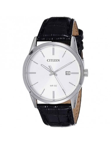 Citizen Men's Strap Watch - Quartz Date Silver Tone Dial Black Leather | BI5000-01A prix