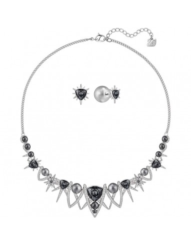 Swarovski Women's Necklace Set - Fantastic Gray & Clear Crystal | 5259472 france