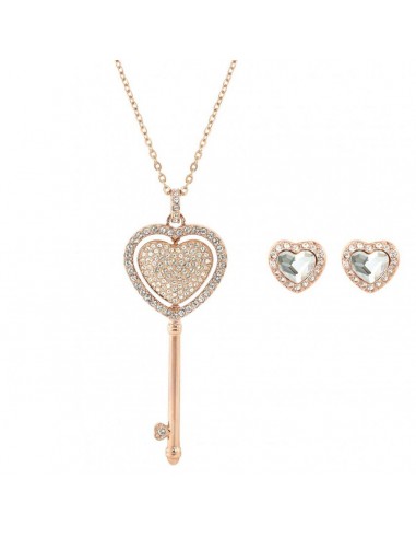 Swarovski Women's Necklace Set - Engaged Clear Crystal Stone & Pave Heart | 5281042 offre 