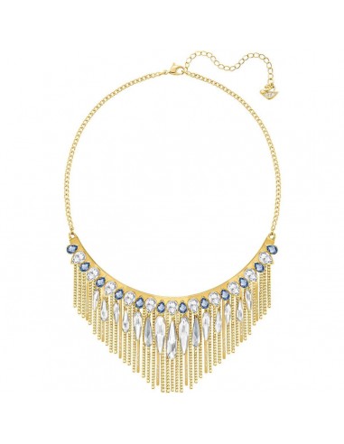 Swarovski Women's Necklace - Gipsy Fringed Gold Plated Clear & Blue Crystals | 5260592 la chaussure