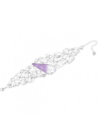 Swarovski Women's Bracelet - Organic Rhodium Plated with Crystals & Amethyst | 5132997 france