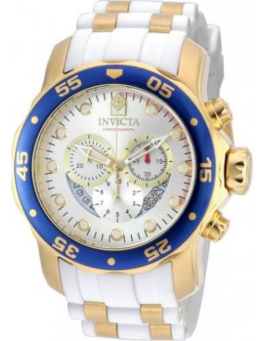 Invicta Men's Pro Diver Chronograph Watch - Blue Bezel Steel & Polyurethane Strap la chaussure