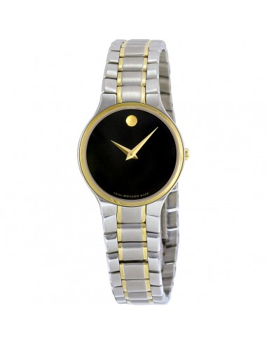 Movado Women's Quartz Watch - Serio Black Dial Two Tone Steel Bracelet | 0606902 solde