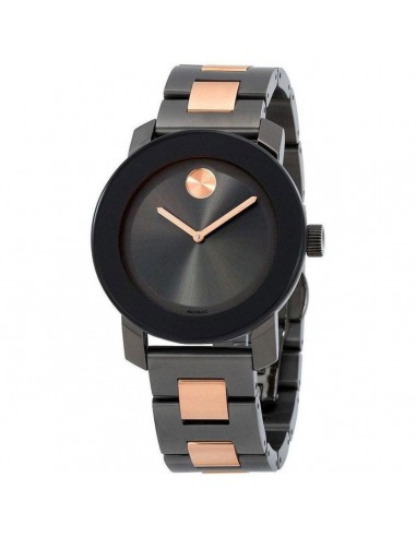 Movado Women's Quartz Watch - Bold Black Dial Rose Gold Tone & Grey Bracelet | 3600327 Véritable concentré