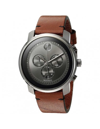 Movado Men's Chronograph Watch - Bold Grey Dial Brown Leather Strap | 3600367 Venez acheter