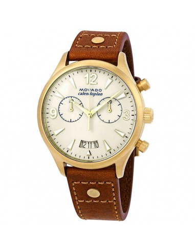 Movado Unisex Strap Watch - Heritage Calendoplan Chronograph Brown Leather | 3650025 sur le site 