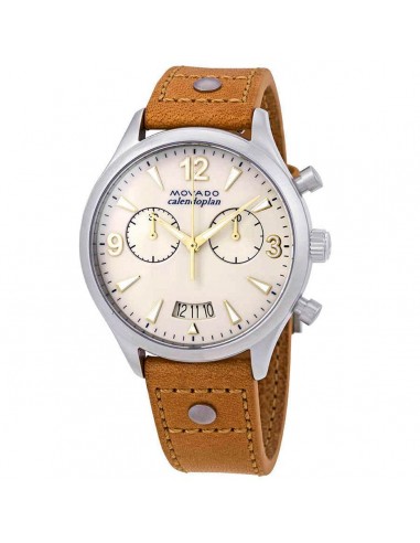 Movado Unisex Strap Watch - Heritage Calendoplan Chronograph Beige Dial | 3650027 Fin de série