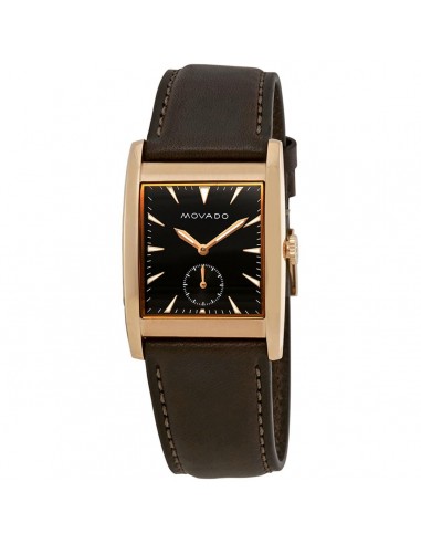 Movado Men's Quartz Watch - Heritage Curviplan Black Dial Brown Leather Strap | 3650042 l'achat 