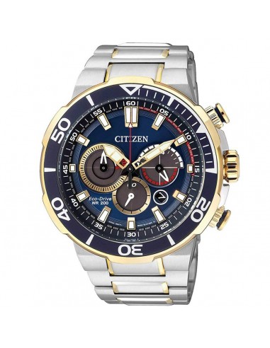 Citizen Men's Bracelet Watch - Eco-Drive Chronograph Blue Dial Steel | CA4254-53L vous aussi creer 