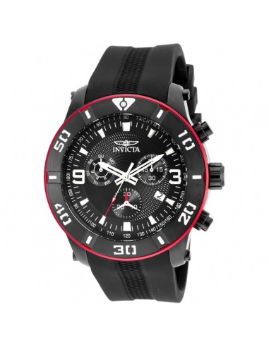 Invicta Men's Strap Watch - Pro Diver Chronograph Black Dial Black Rubber | 19825 des créatures d'habitude