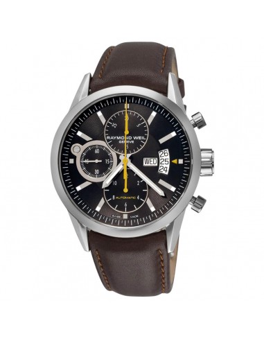 Raymond Weil Men's Chrono Watch - Freelancer Black Dial Strap | 7730-STC-20101 en stock