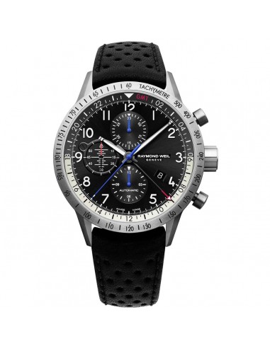 Raymond Weil Men's Chrono Watch - Freelancer Piper Black Leather Strap | 7754-TIC-05209 en ligne