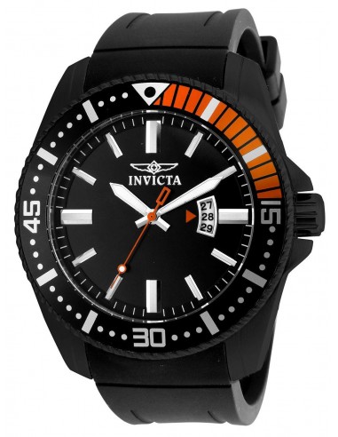 Invicta Men's Quartz Watch - Pro Diver Black Dial Black Polyurethane Strap | 21449 soldes