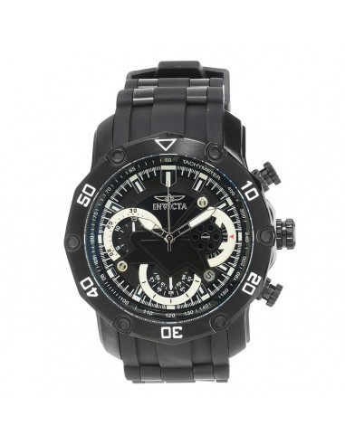 Invicta 22799 Men's Pro Diver Chronograph Black Dial Steel & Silicone Strap Watch Economisez 