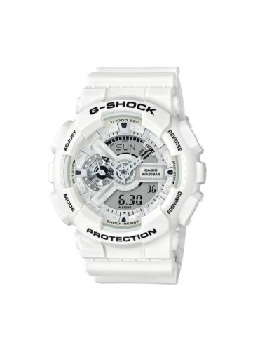 Casio Men's Quartz Watch - G-Shock Ana-Digital Dial White Resin Strap | GA110MW-7A de France