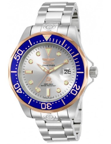 Invicta 13788 Men's Pro Diver Blue Gold Bezel Silver Dial Automatic Dive Watch suggérées chez